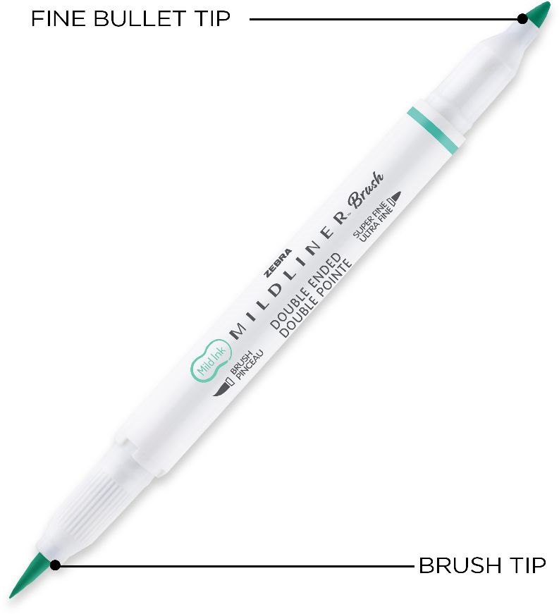 Zebra Mildliner Brush Refresh 5db-os kettős végű ecset marker
