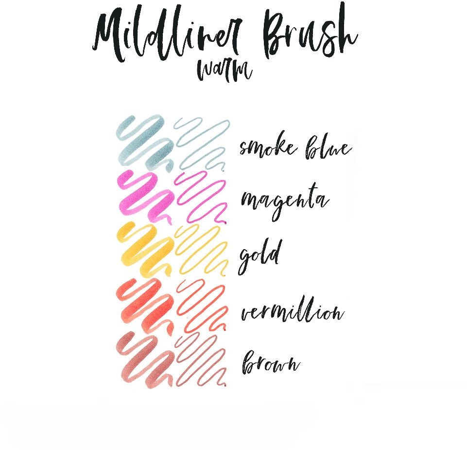 Zebra Mildliner Brush Warm 5db-os kettős végű ecset marker