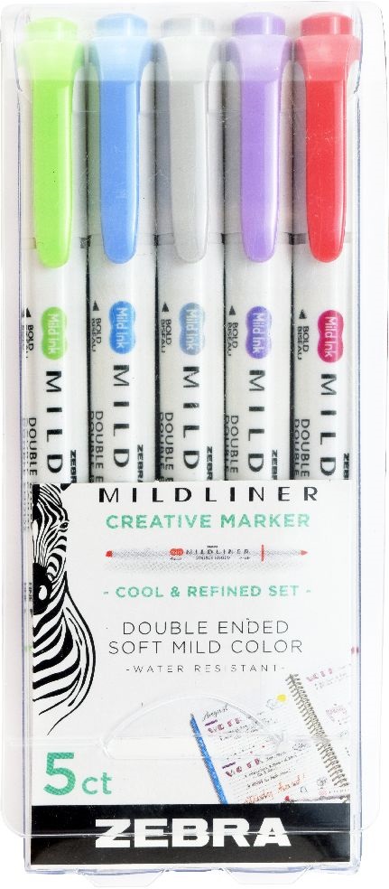 ZEBRA Mildliner Cool&Refined 5db-os kettős végű szövegkiemelő készlet