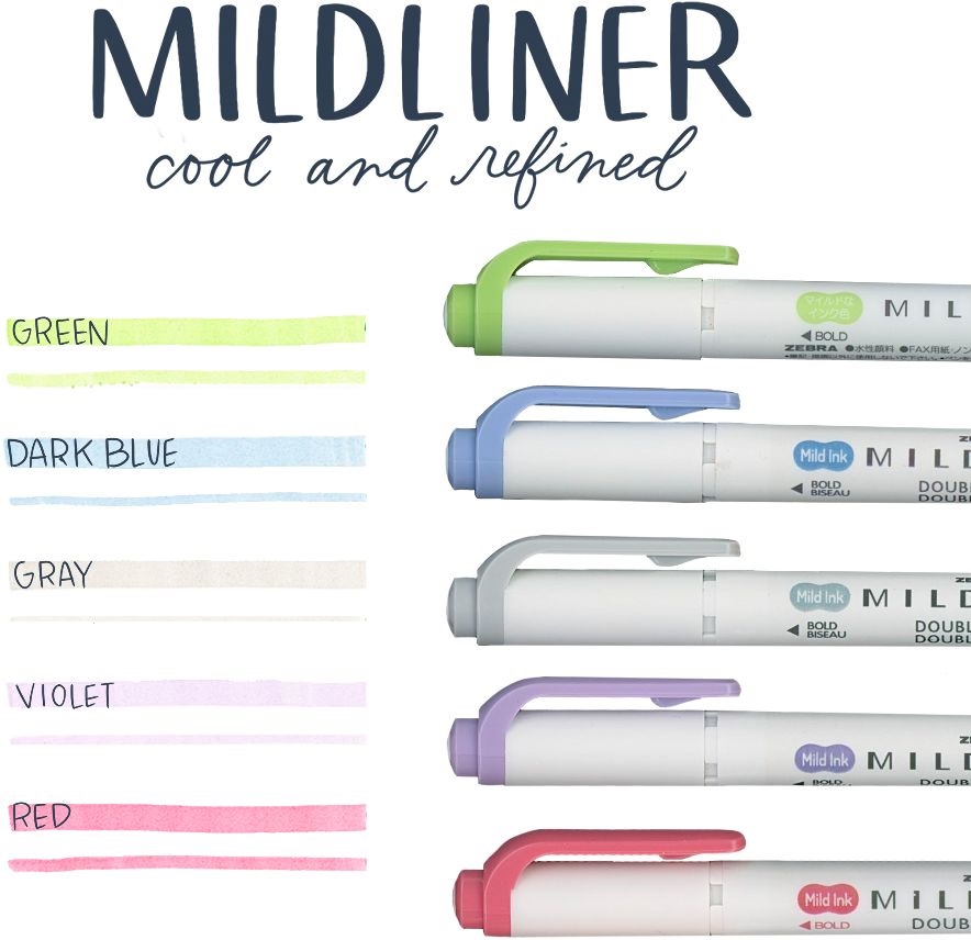 ZEBRA Mildliner Cool&Refined 5db-os kettős végű szövegkiemelő készlet