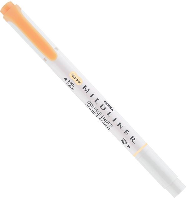 Zebra Mildliner Fluorescent narancssárga kettős végű szövegkiemelő