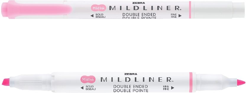 Zebra Mildliner Fluorescent rózsaszín kettős végű szövegkiemelő