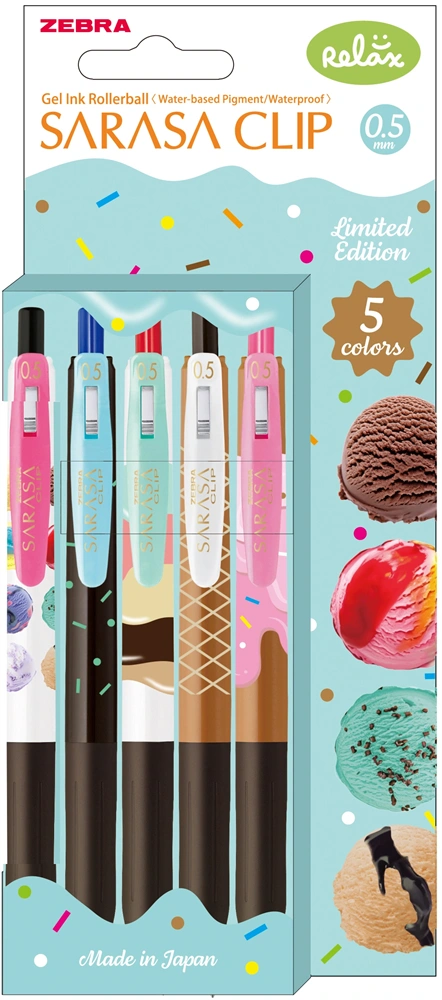 Zebra Sarasa Clip 0,7 Ice Cream 5 db zselés toll készlet