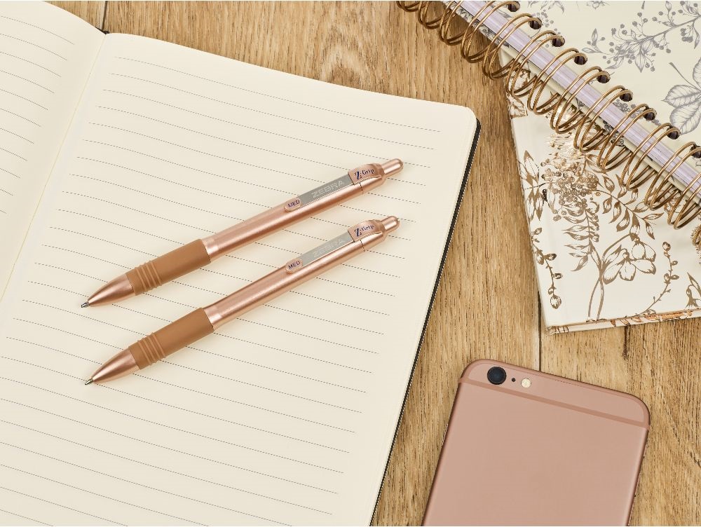 Zebra Z-Grip Smooth 1,0 Rose Gold golyóstoll kék tintával