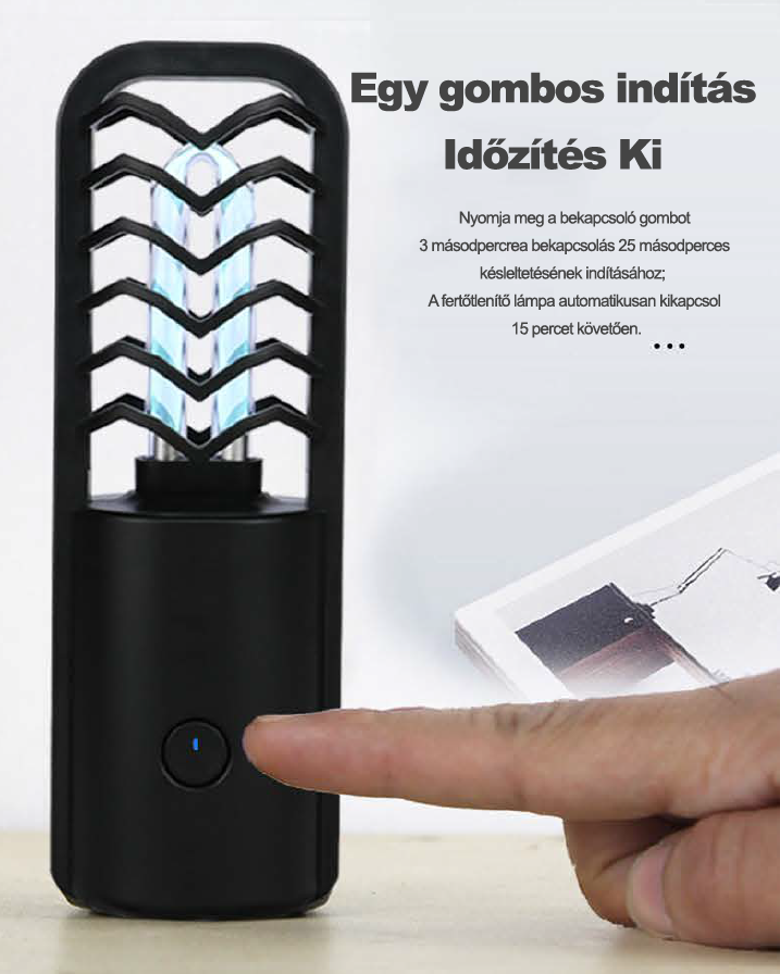 Zinas ZN-UVLM07 fehér mini UV-C lámpa+ ózongenerátor