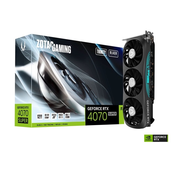 Zotac GeForce RTX 4070 SUPER Trinity Black Edition nVidia 12GB GDDR6X 192bit PCIe videókártya
