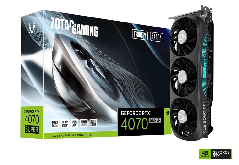 Zotac GeForce RTX 4070 SUPER Trinity Black Edition nVidia 12GB GDDR6X 192bit PCIe videókártya