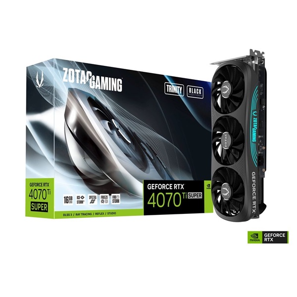 Zotac GeForce RTX 4070 Ti SUPER Trinity Black Edition nVidia 16GB GDDR6X 256bit PCIe videókártya