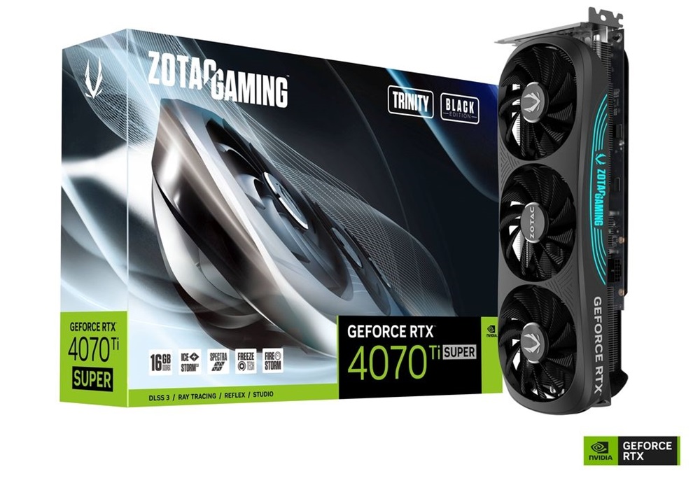 Zotac GeForce RTX 4070 Ti SUPER Trinity Black Edition nVidia 16GB GDDR6X 256bit PCIe videókártya