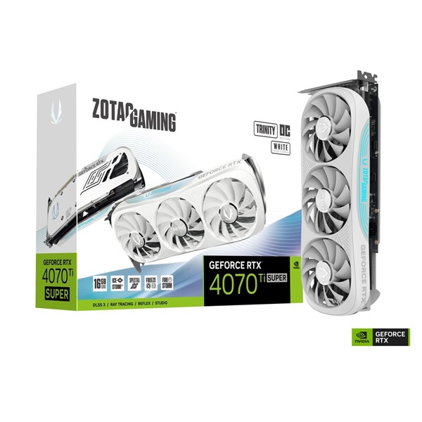 Zotac GAMING GeForce RTX 4070 Ti SUPER Trinity OC White Edition nVidia 16GB GDDR6X 256bit PCIe videókártya