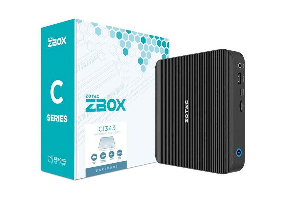 Zotac ZBOX-CI343-BE Mini/Intel N100/fekete barebone asztali számítógép