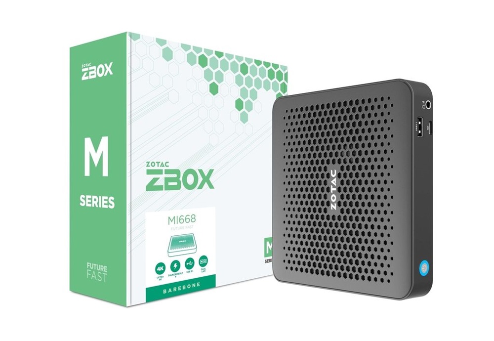 Zotac ZBOX-MI668-BE Mini/Core i7-1360P/fekete barebone asztali számítógép
