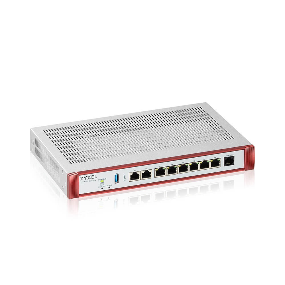 ZyXEL USGFLEX200HP 1x2.5GbE & 1x2.5GbE PoE+ Multi-Gig 6xGbE LAN/DMZ 1xUSB port Tűzfal + 1 év Entry Defense Pack