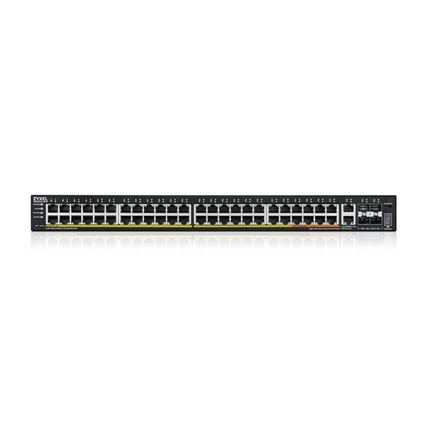ZyXEL XGS2220-54HP 48xGbE PoE LAN 2x10mG RJ45 PoE LAN (600W) 4x10GbE SFP+ port L3 menedzselhető PoE switch