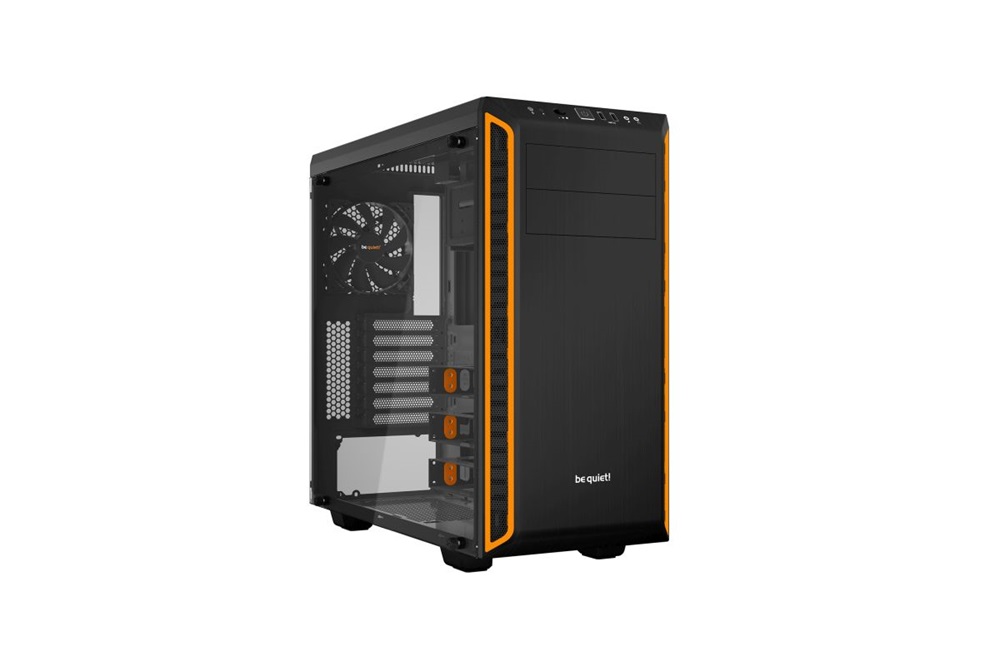 Be Quiet! Pure Base 600 fekete/narancssárga (táp nélküli) ablakos ATX ház