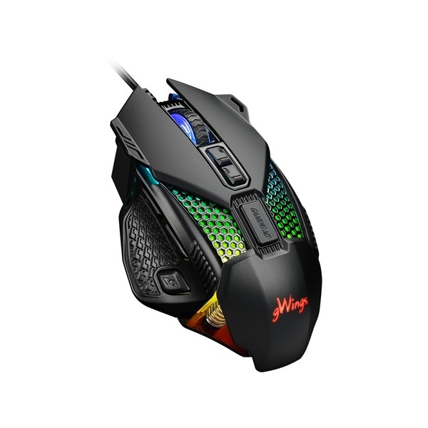 gWings GW9X5M optikai USB gaming egér fekete
