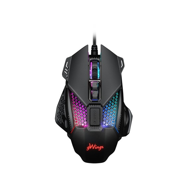 gWings GW9X5M optikai USB gaming egér fekete